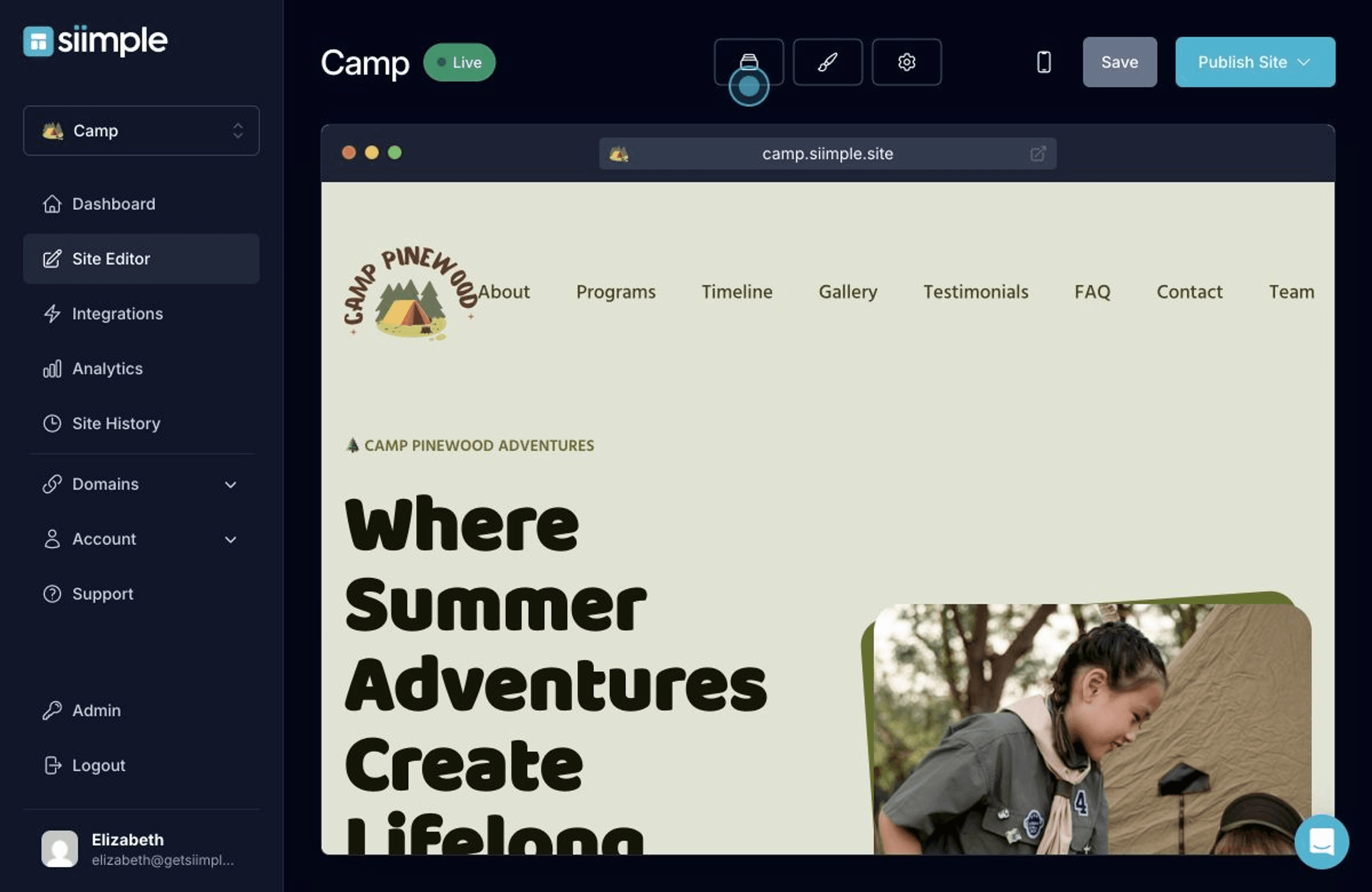 Create a Simple Camp Website