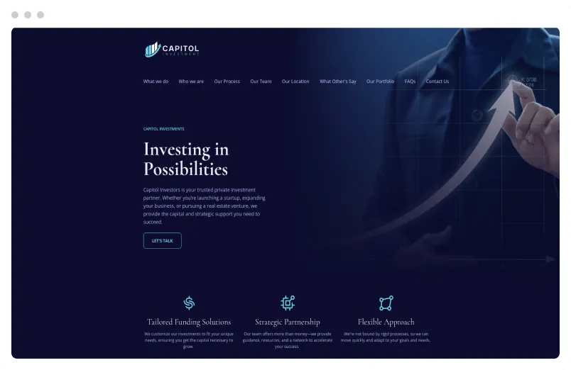 Template of a Investor website built with Siimple.