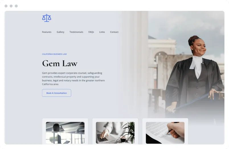 Template of a Law website built with Siimple.