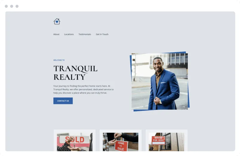 Template of a Realtor website built with Siimple.
