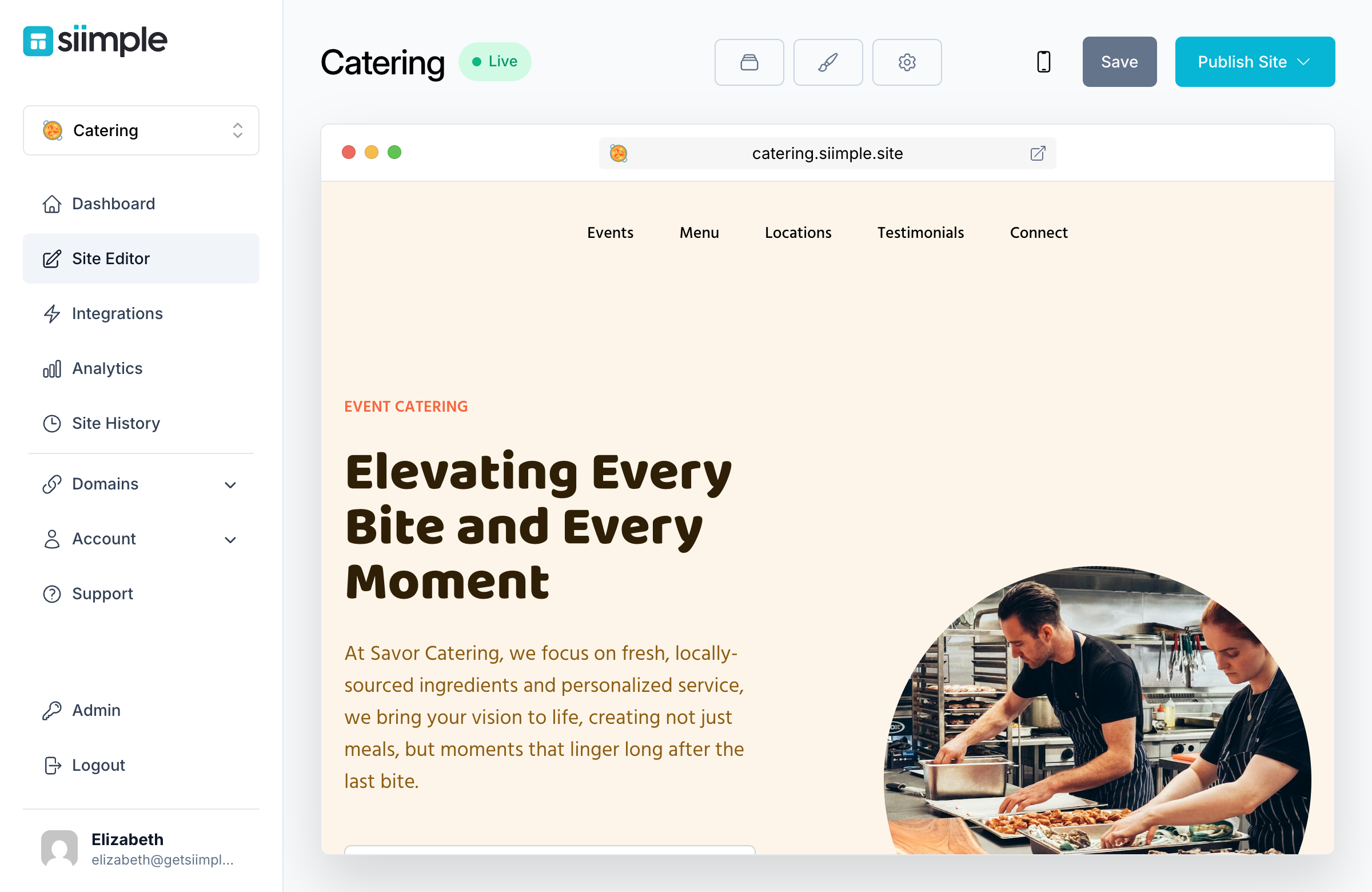 Create a Simple Catering Website