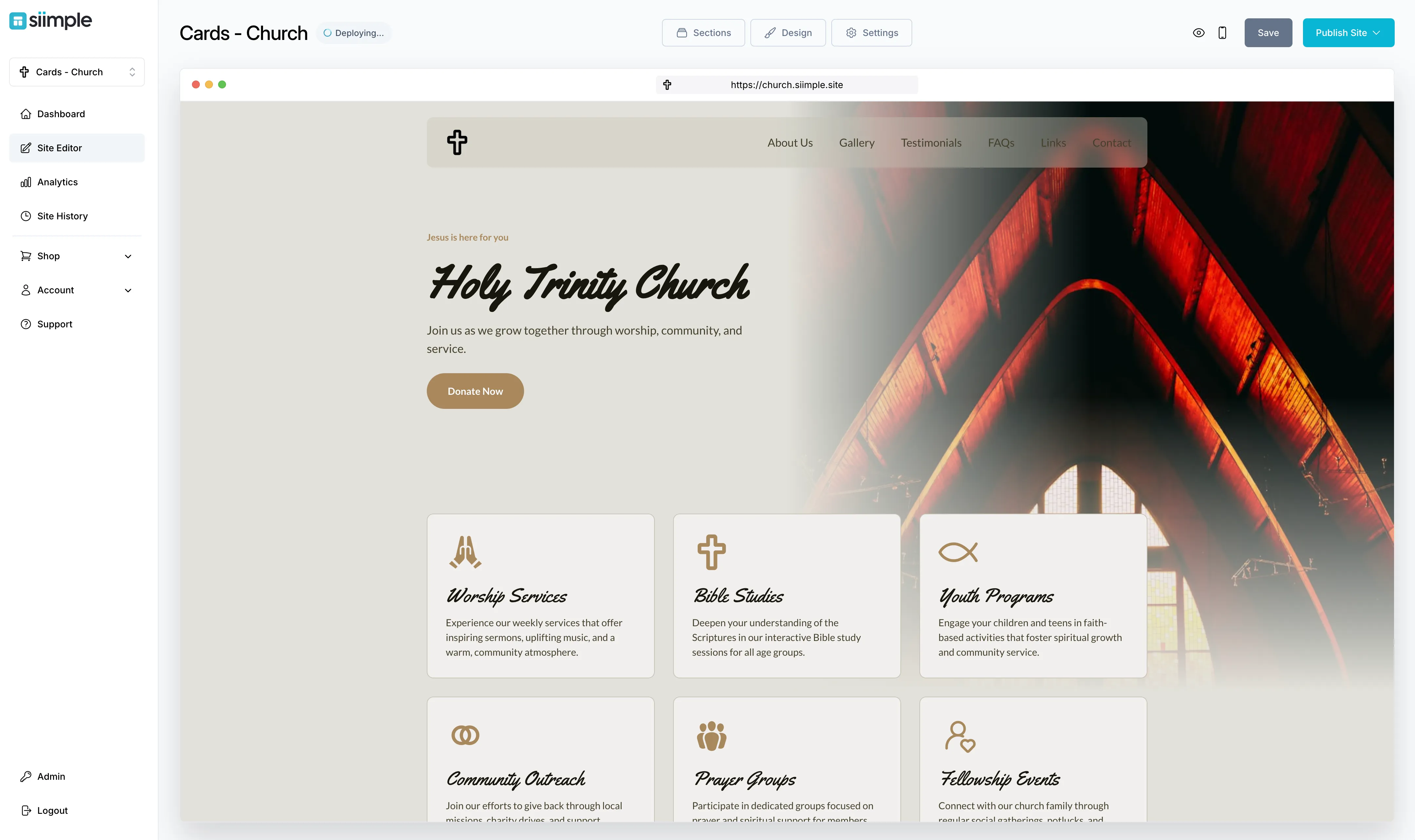 Create a Simple Church Website