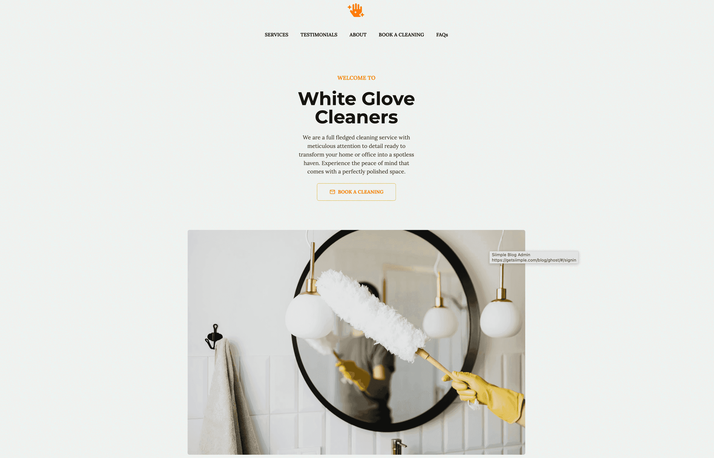 Stand out with a simple cleaning service business website