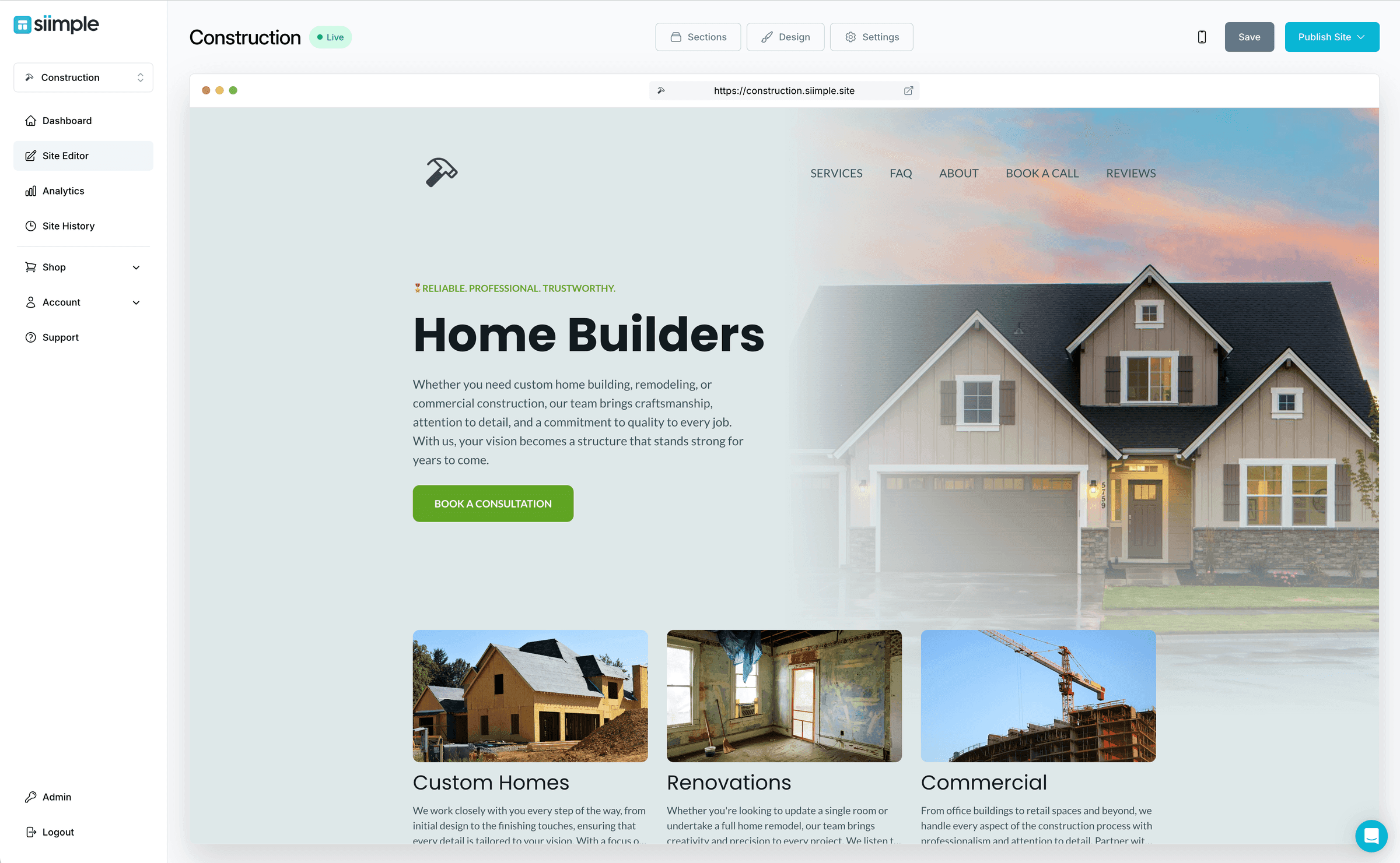 Create a Simple Contractor Website