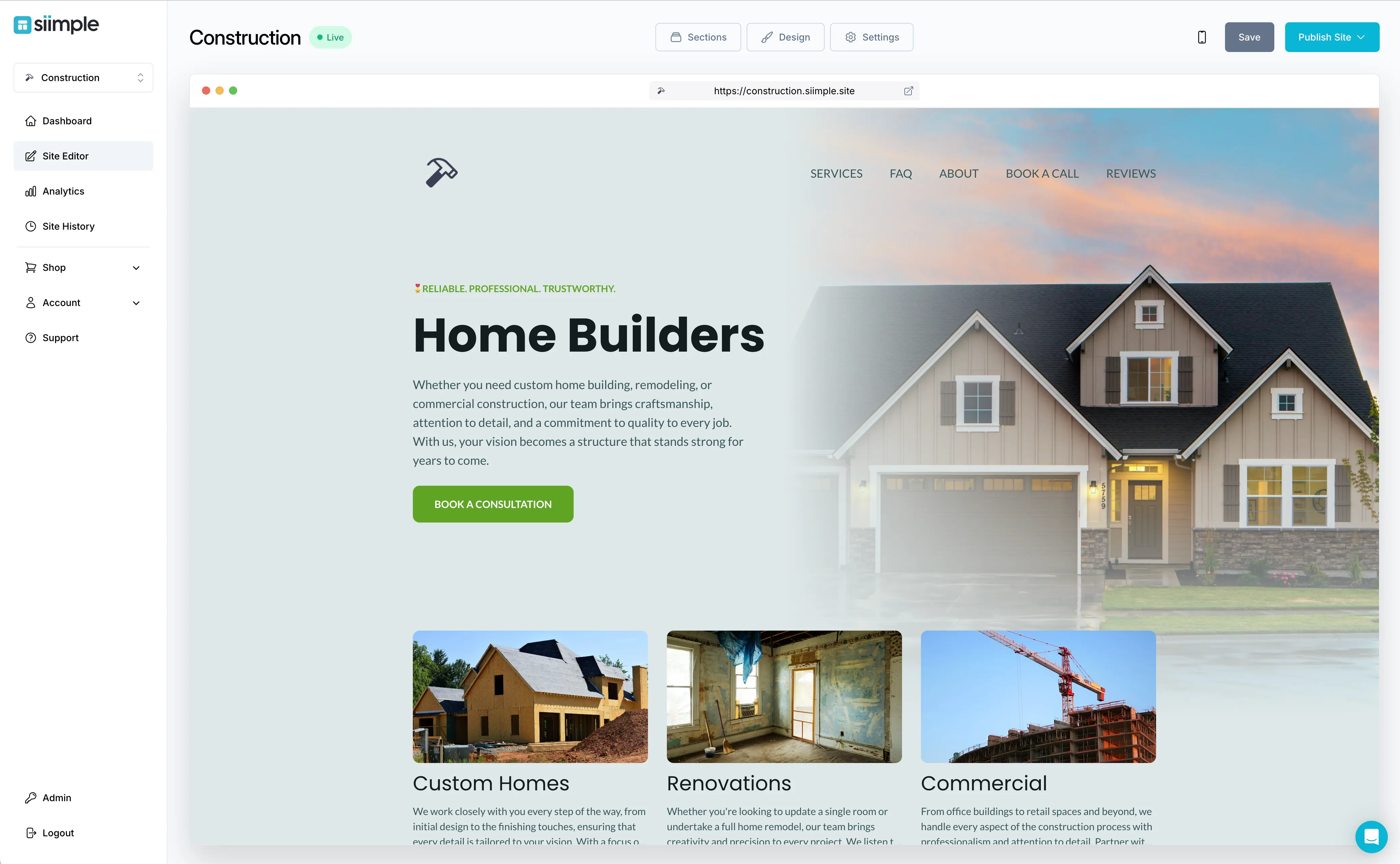 Create a Simple Contractor Website