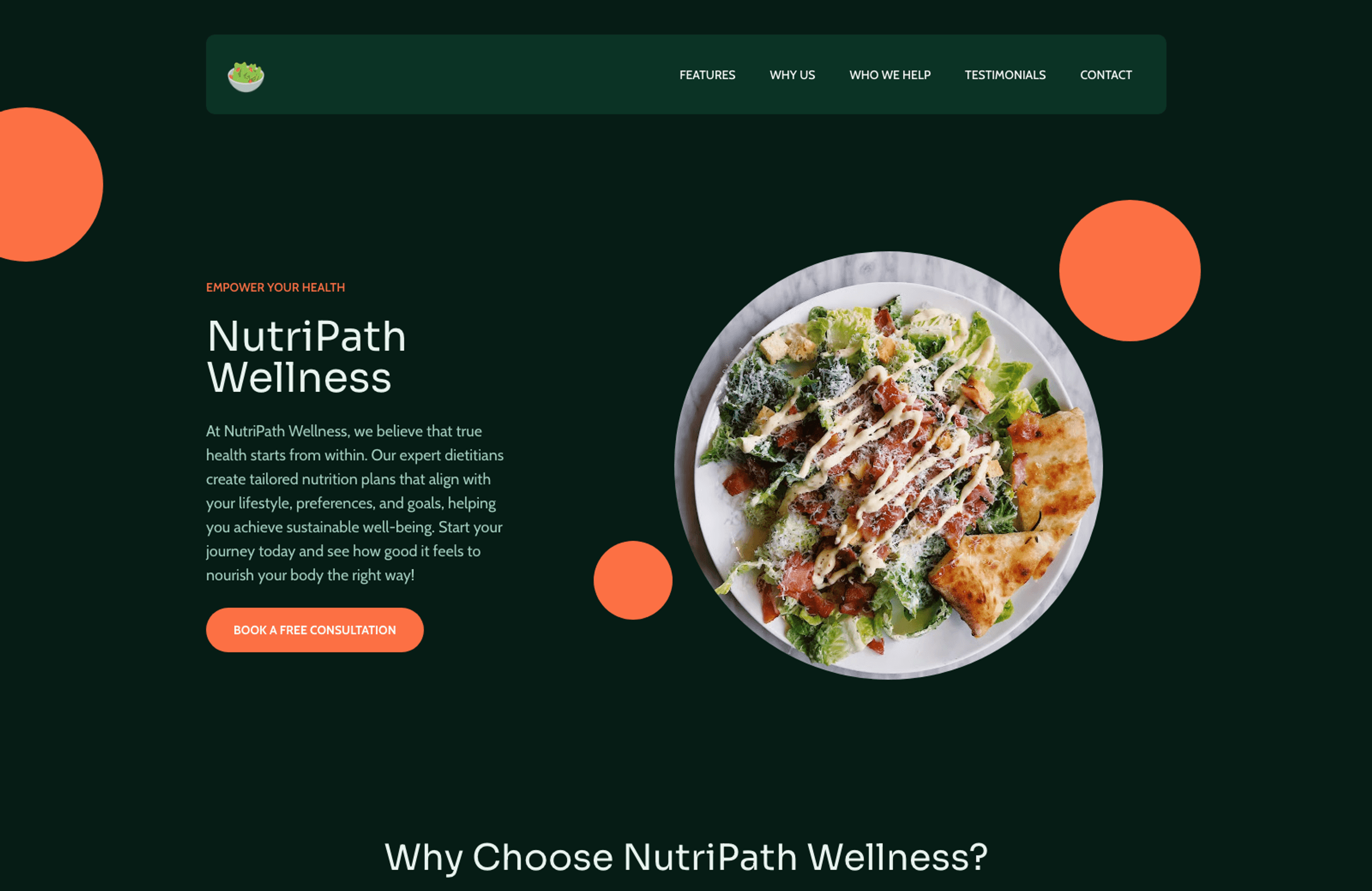 Stand out with a simple dietitian website