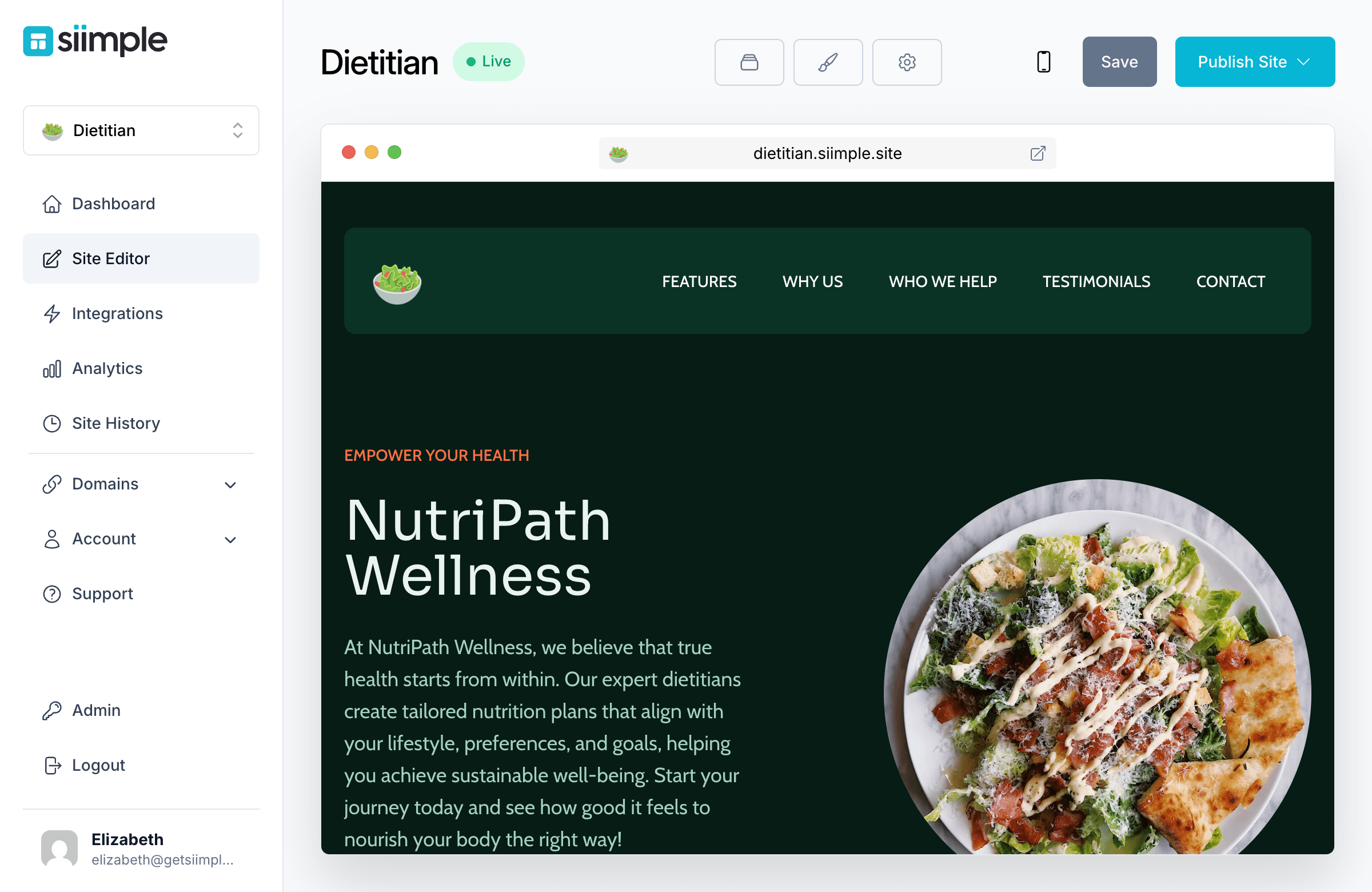 Create a Simple Dietitian Website
