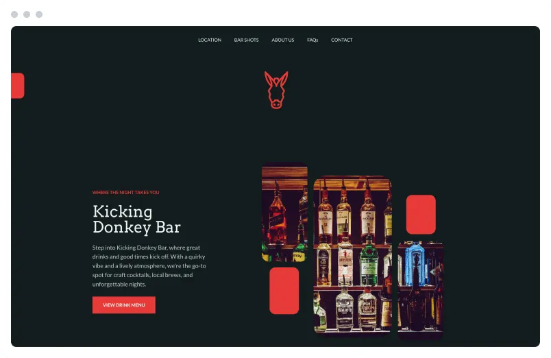 Template of a Bar website built with Siimple.