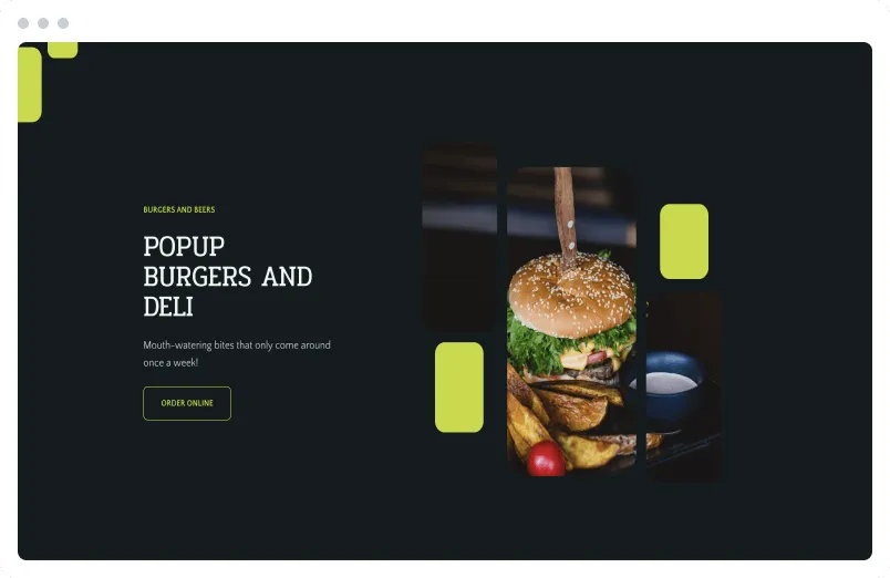 Template of a Food Truck website built with Siimple.