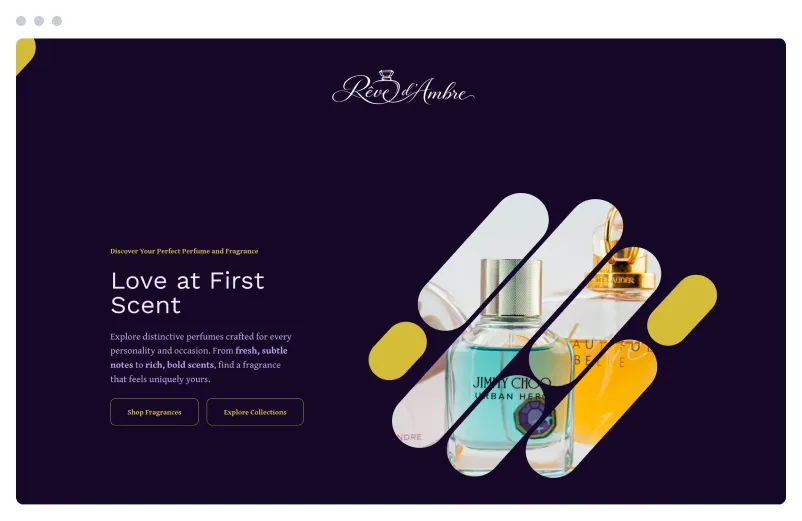 Template of a Fragrance website built with Siimple.