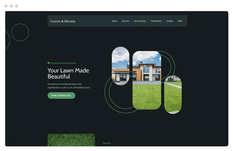 Template of a Lawn Care website built with Siimple.