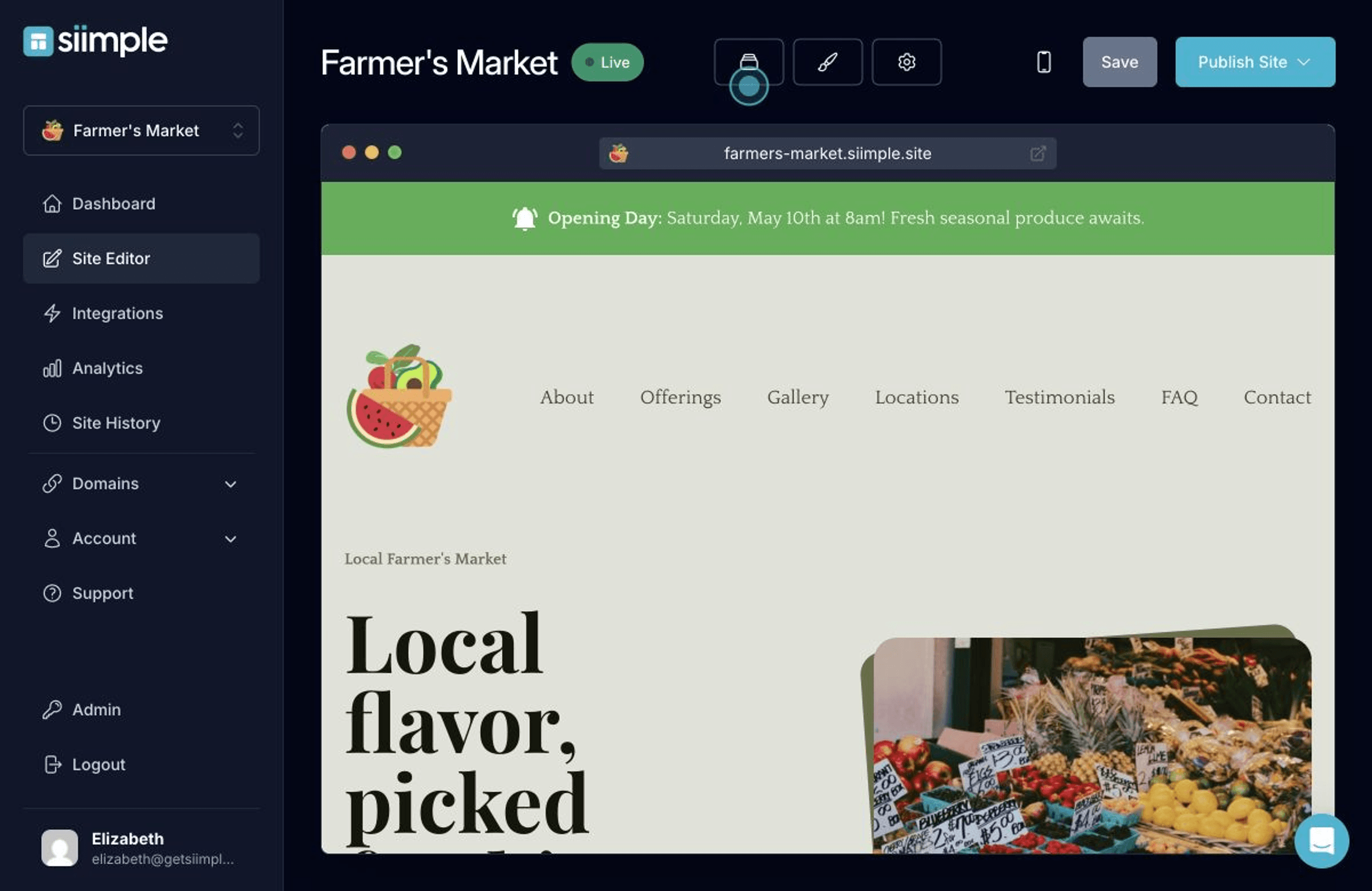 Create a Simple Farmers Market Website