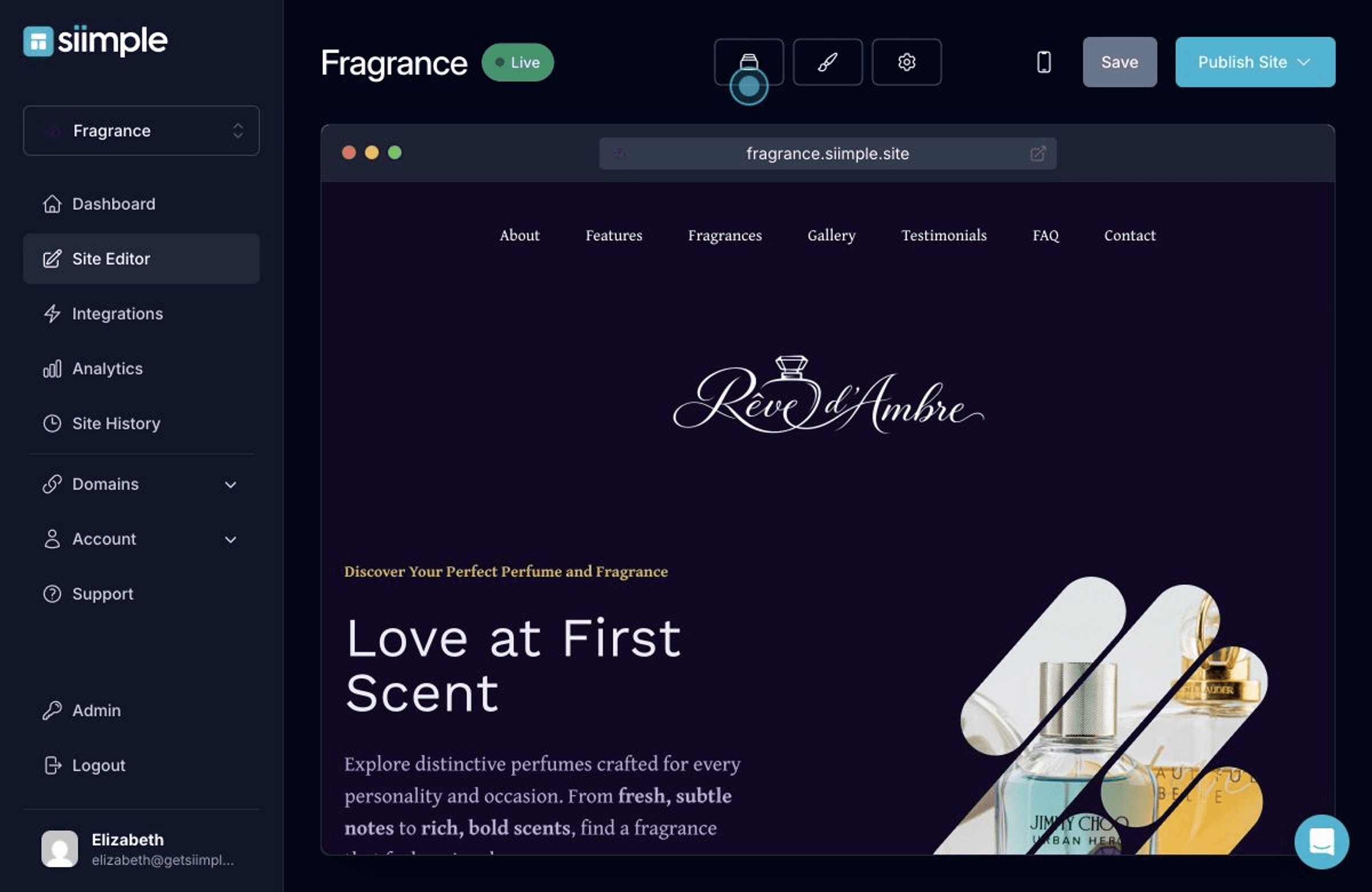 Create a Simple Fragrance Brand Website