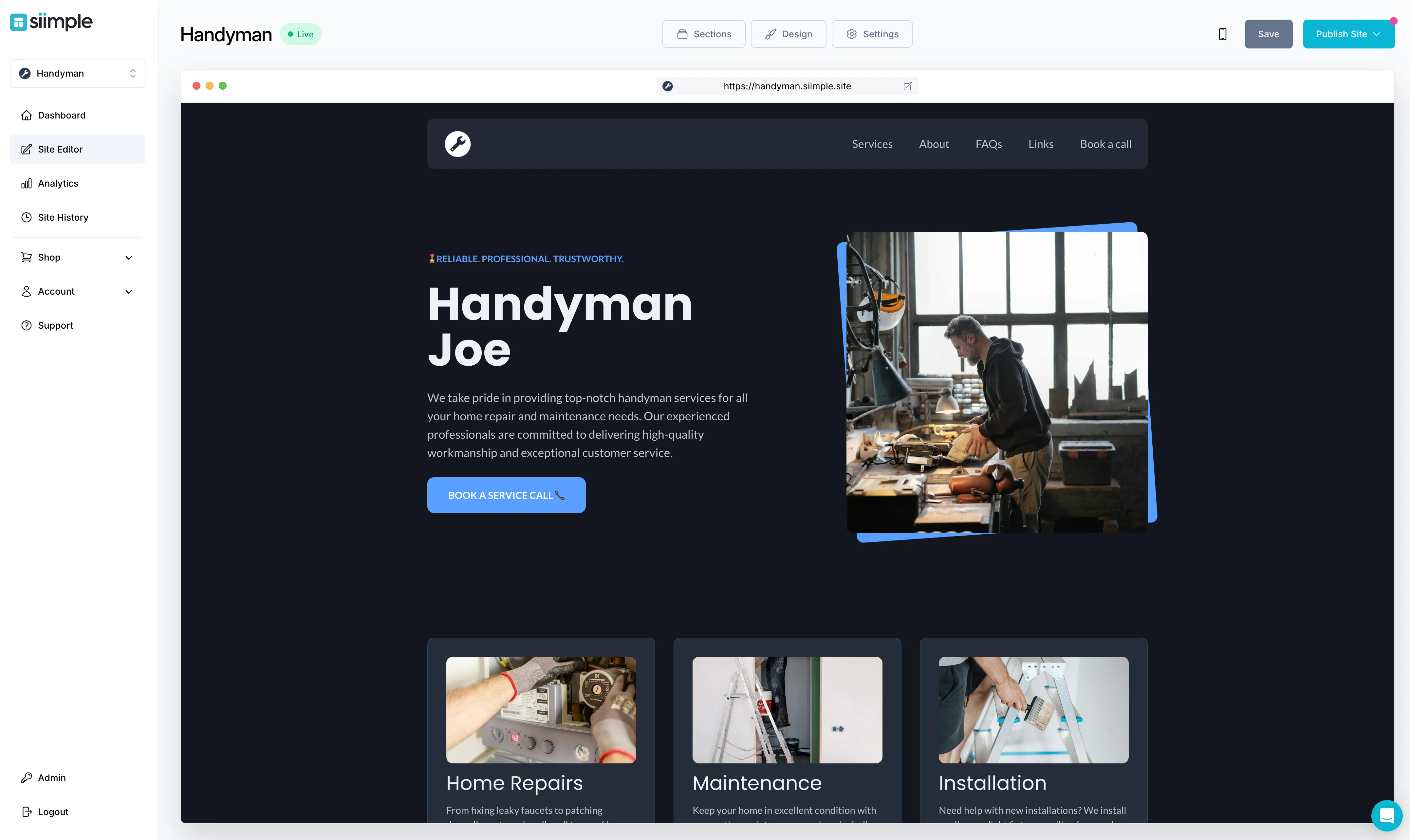 Create a Handyman Website