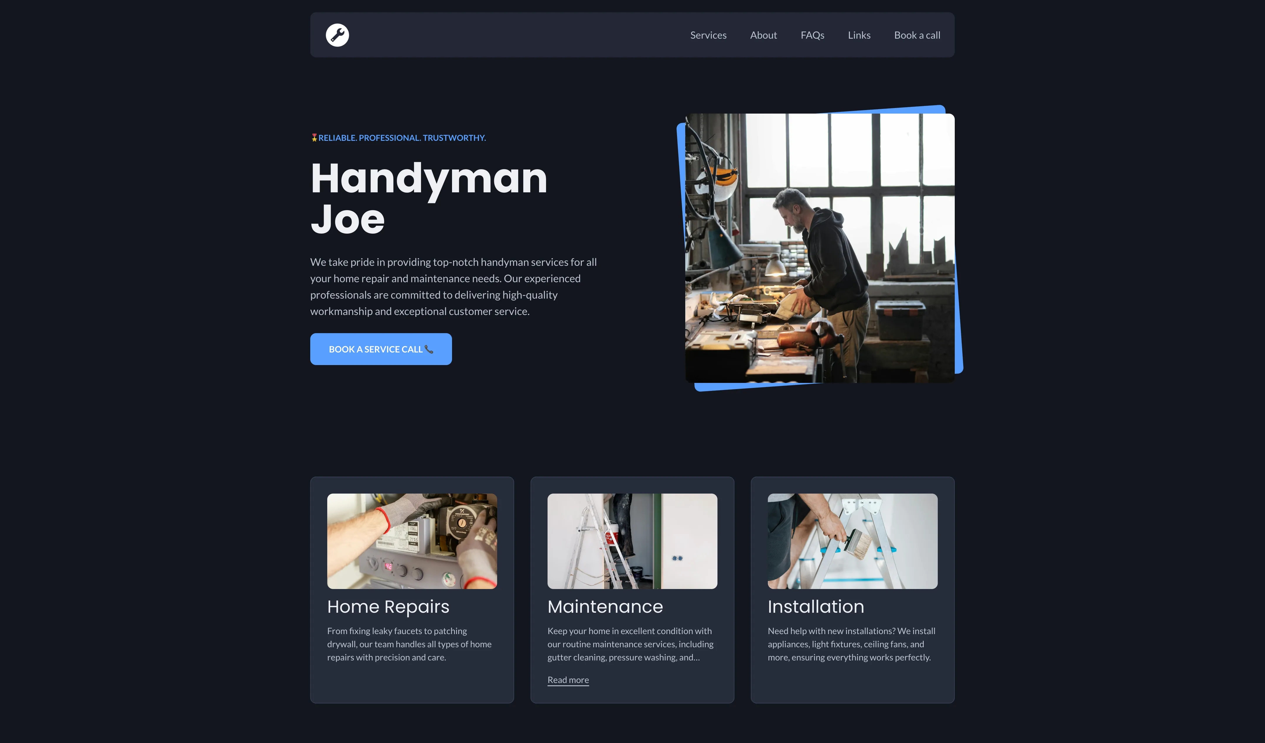 Stand out with a simple handyman website