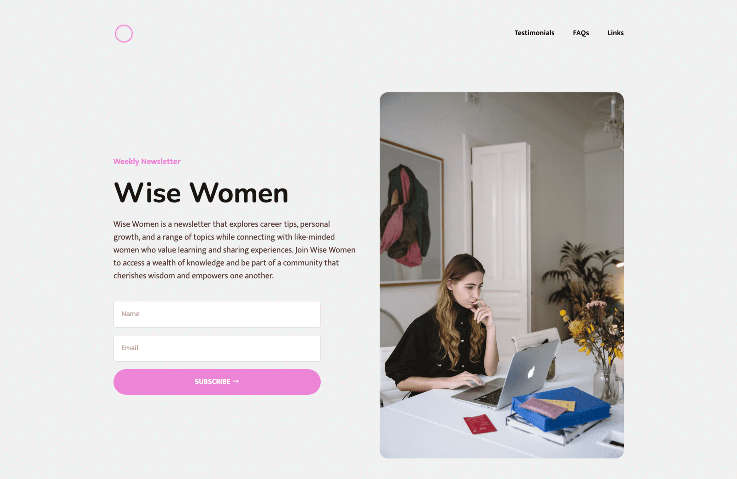 Stand out with a simple newsletter website