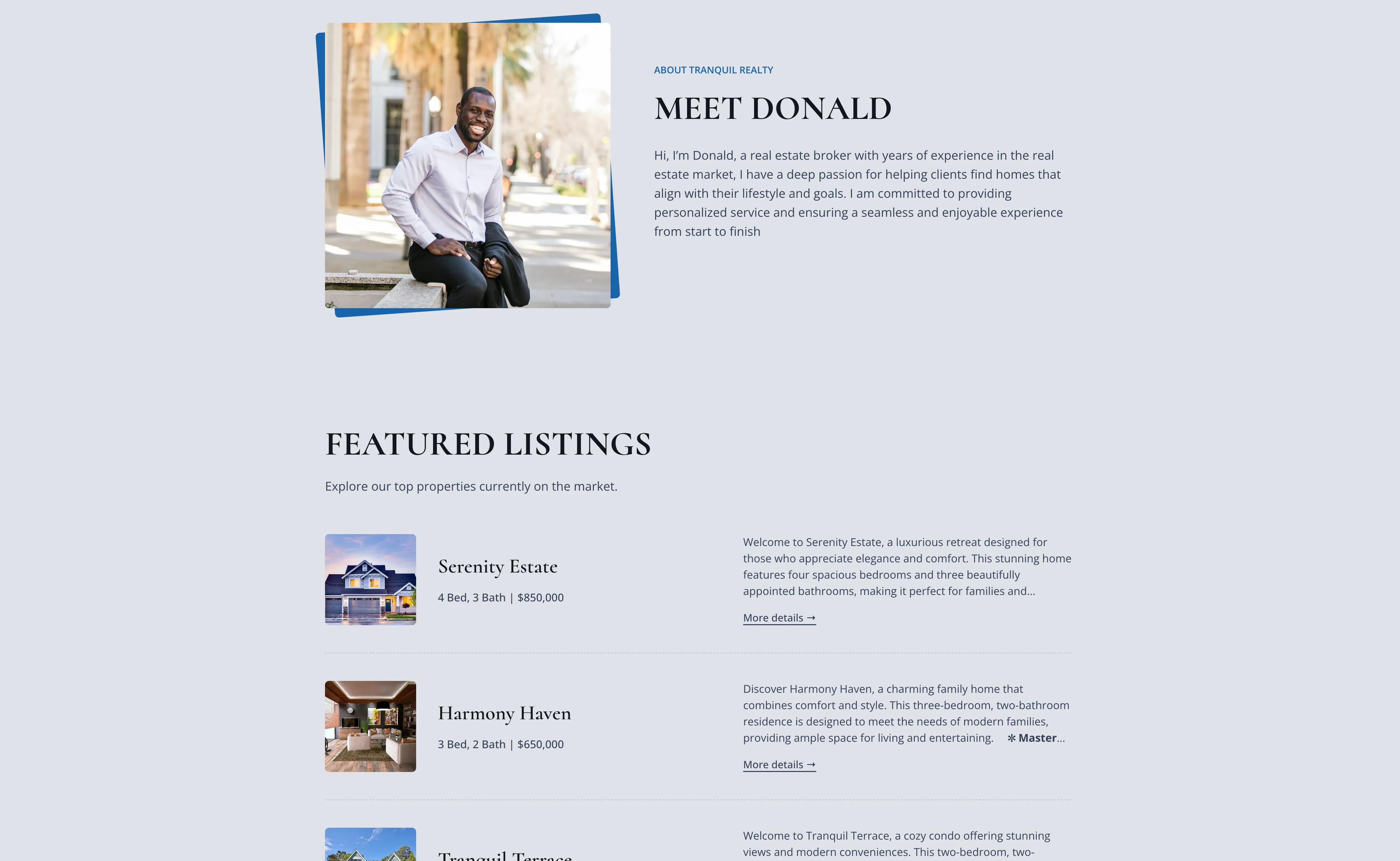 Stand out with a simple realtor website