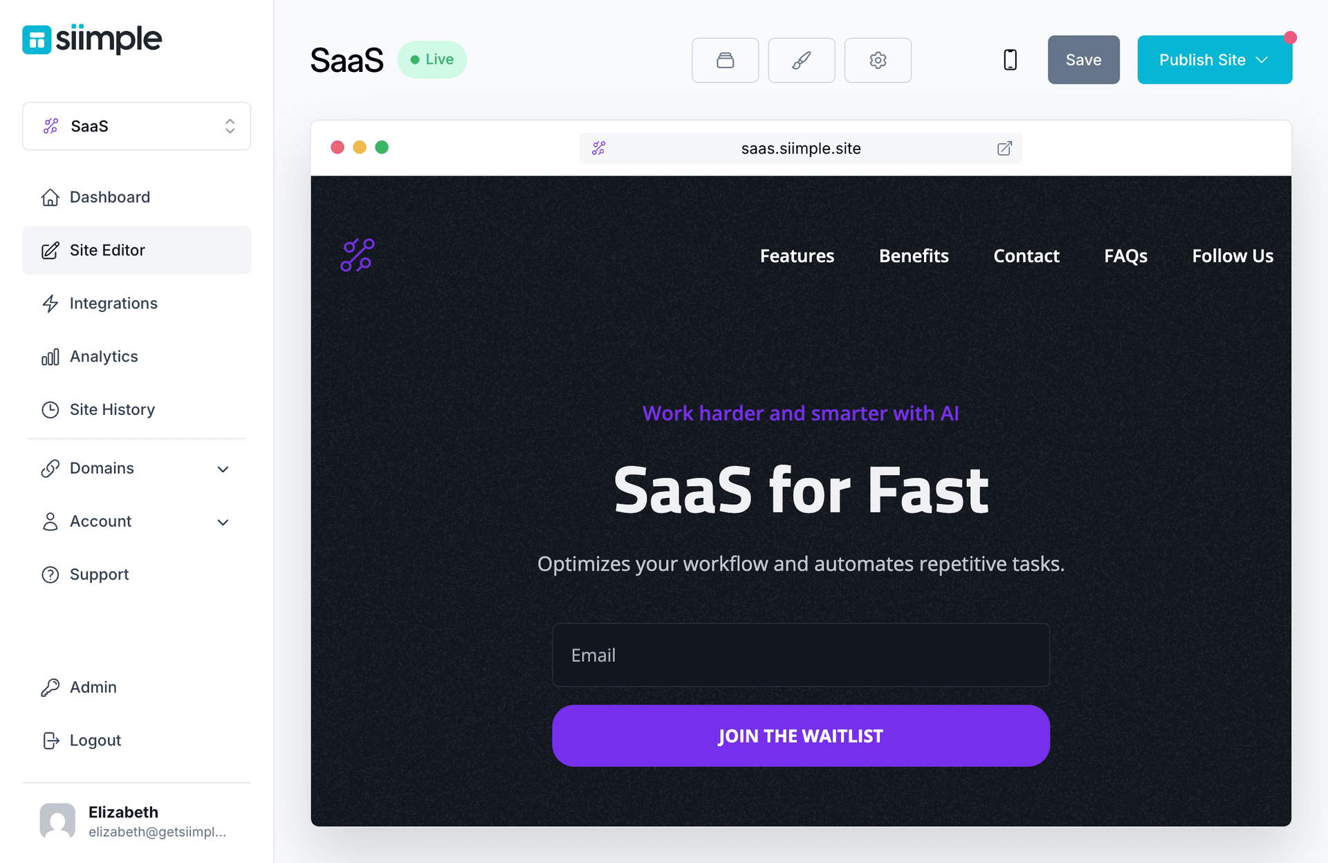 Create a Simple SaaS Website