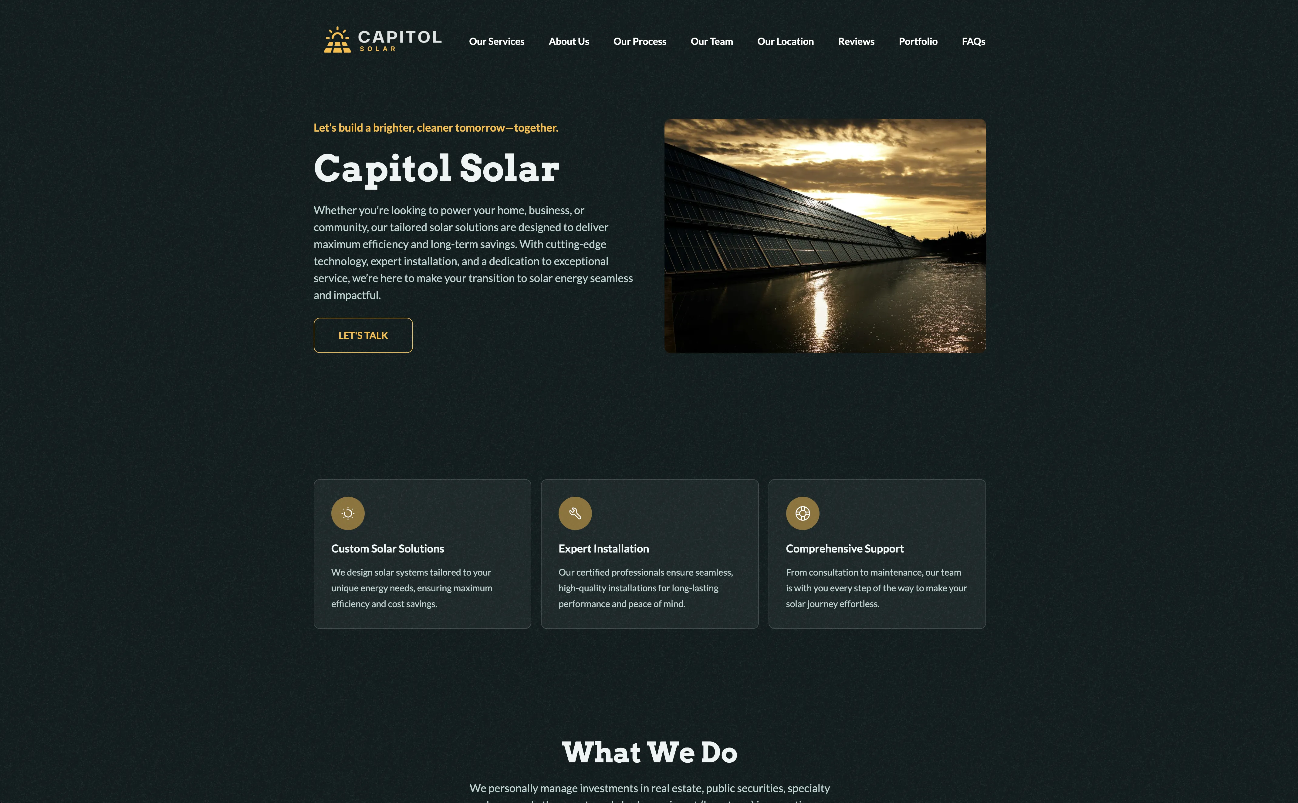 Stand out with a simple solar website