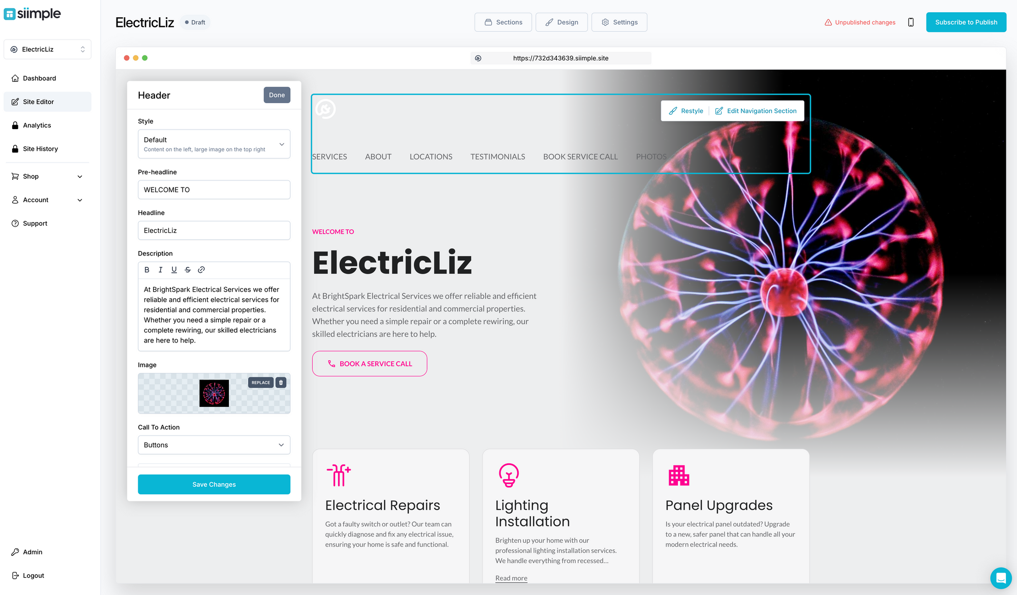 How to Create a Simple Electrician Website in Minutes (for under $10)