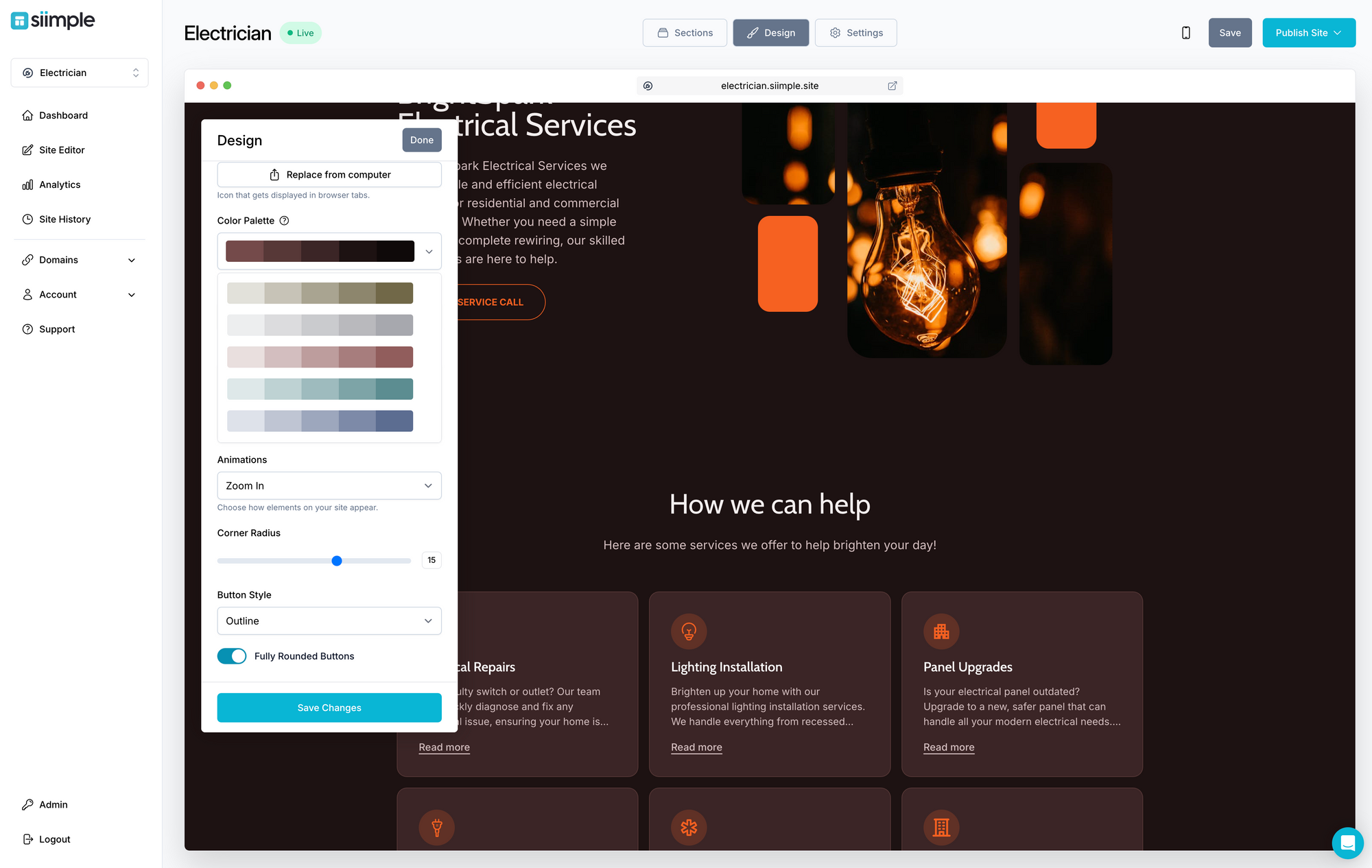 Siimple website design