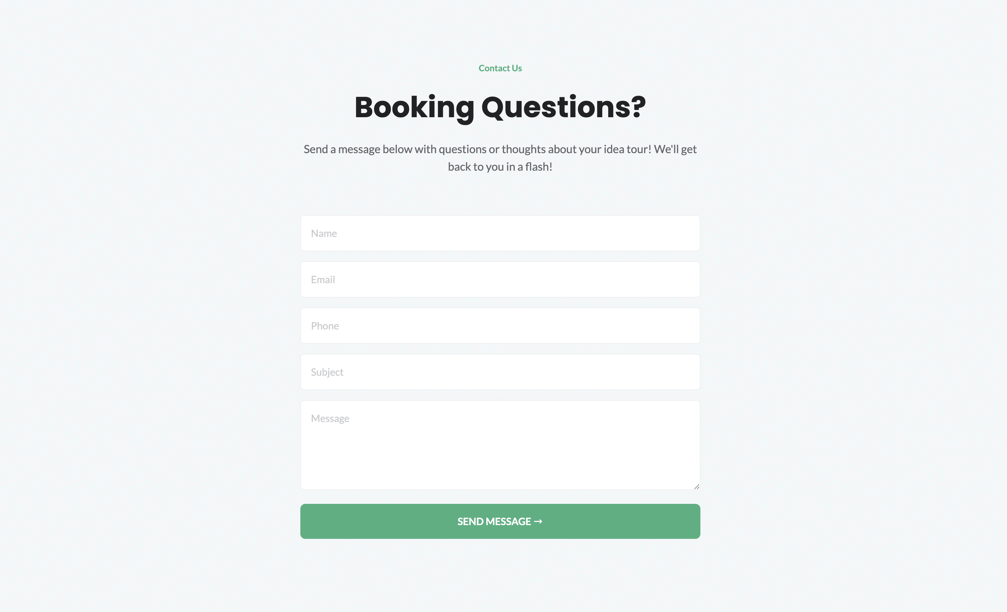 Booking form