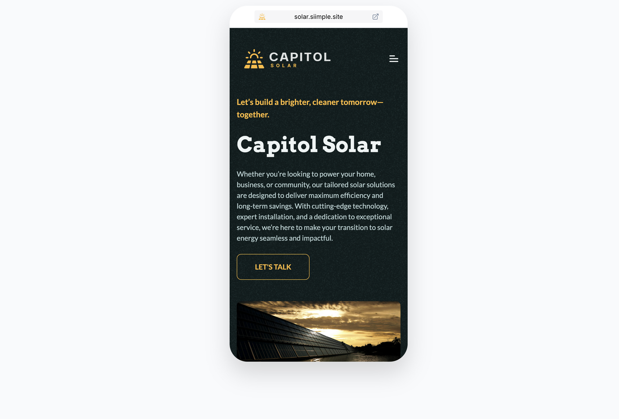 Mobile-ready Solar Company Website Template